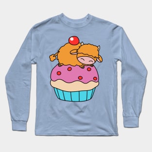 Little Highland Cow Cupcake Long Sleeve T-Shirt